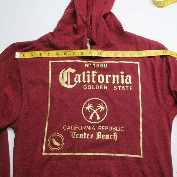 California Venice Beach Hoodie Sweatshirt Size Small Red Long Sleeve Logo - Picture 4 of 7
